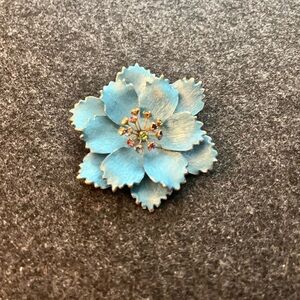 Blue Floral Brooch